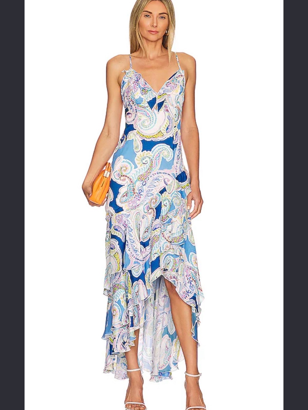 Milly Edra Summer Paisley Dress In Blue Multi 0